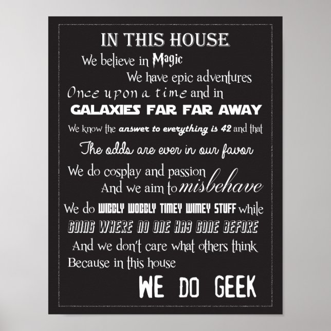 We Do Geek Poster - B/W (Front)
