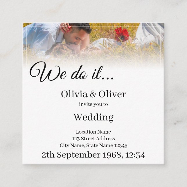 We do it - Kissing Couple on a Meadow Enclosure Card (Front)