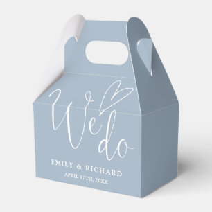 We Do Love Heart Dusty Blue Wedding Favor Box