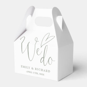 We Do Love Heart Sage Green Wedding Favor Box