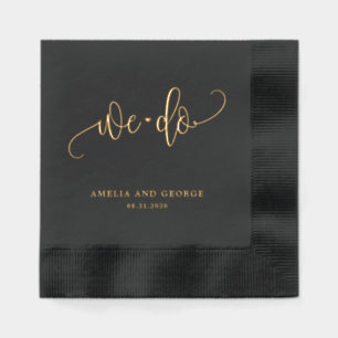 We Do Lovely Calligraphy Foil Wedding Napkins
