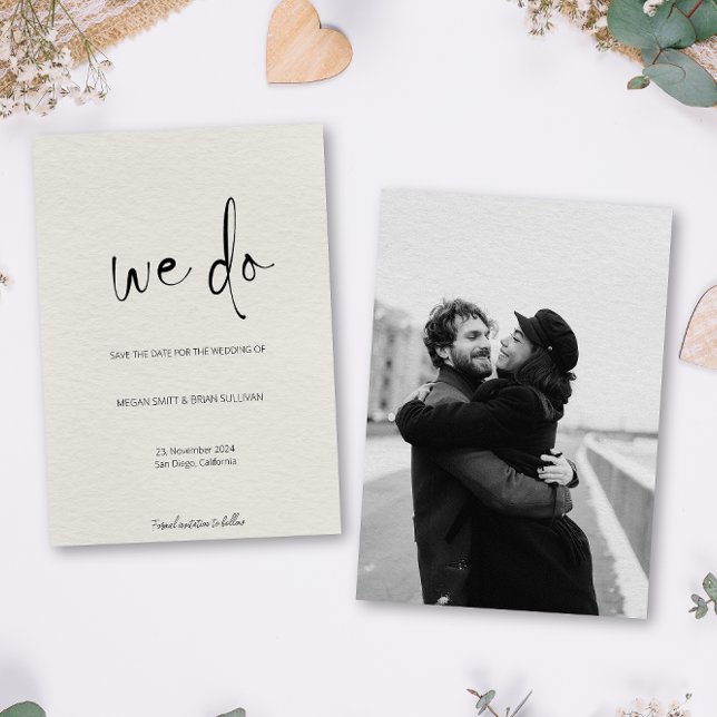 We Do Minimalist Beige Photo  Save The Date (Creator Uploaded)