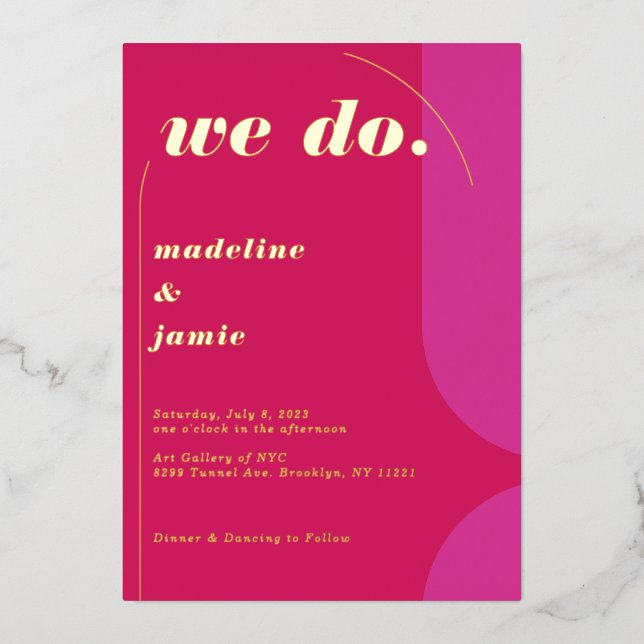 We Do Modern Bold Pink Magenta Retro Abstract (Front)