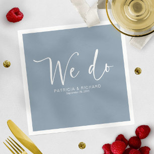 We Do Modern Calligraphy Wedding Napkin