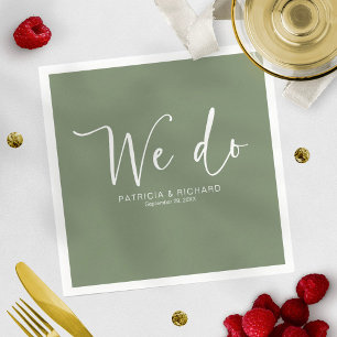 We Do Modern Calligraphy Wedding  Napkin