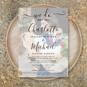 We Do Part Two Wedding Photo Sequel Script  Acrylic Invitations