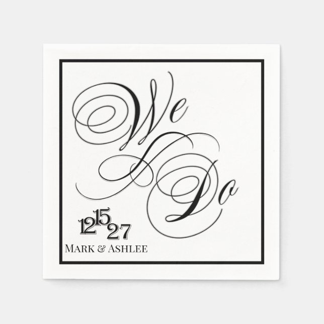We Do Personalized Wedding Napkin (Front)