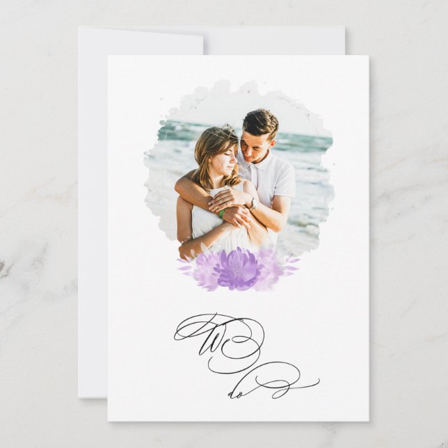 *~* WE DO PHOTO RSVP + QR  AR6 Floral Wedding Invi Invitation (Front)