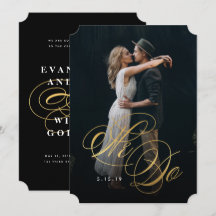 We Do Photo Wedding Invitation in Faux Foil