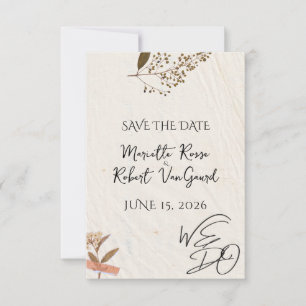 WE DO Pressed flowers Natural and Simple Wedding Save The Date