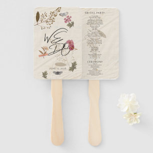 WE DO Pressed Flowers Shabby Garden Chic Program Hand Fan