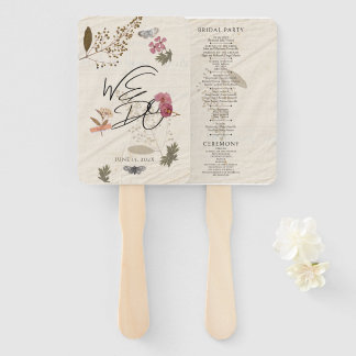 WE DO Pressed Flowers Shabby Garden Chic Program Hand Fan
