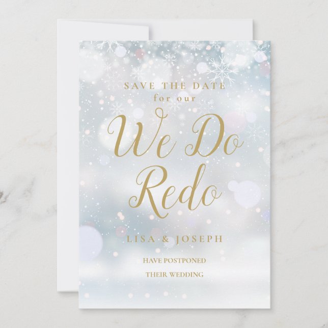 We Do Redo New Plan Winter Save the Date  Invitation (Front)