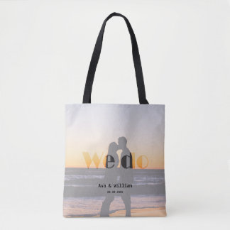 We Do - Romantic Summer Sunset Wedding Favour Tote Bag