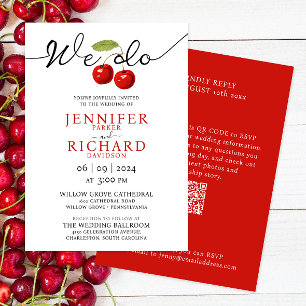 We do Simple Rustic Cherries Fruits Wedding Invitation