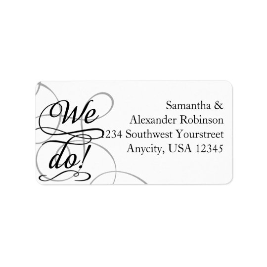 We Do, Swirly Black and White Wedding