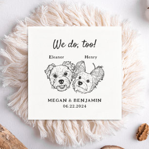 We Do Too 2 Dogs Faces Wedding Cocktail Napkin