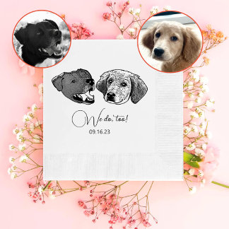 We Do Too Black And White Dog Personalized Napkin