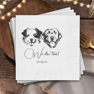 We Do Too Pets Custom Hand Drawing Wedding Napkin