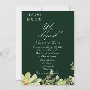 We Do We Did We Eloped Wedding Reception Invitation