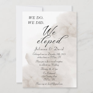 We Do We Did We Eloped Wedding Reception Invitation