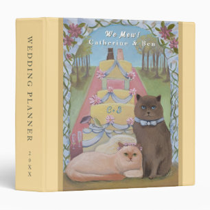 We Do Wedding Cat Couple 3 Ring Binder