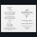 We Do, Wedding Ceremony Foldable Program<br><div class="desc">This is the foldable wedding ceremony program card, in Black elegance rustic script theme. (We Do) It is designed with scroll accent that can be personalised with custom/ personalised text for your bridal party, ceremony details, memorial notes and thank you message. ** Note: these text weight paper programs arrive flat...</div>