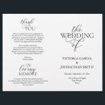 We Do, Wedding Ceremony Foldable Program<br><div class="desc">This is the foldable wedding ceremony program card, in Black elegance rustic script theme. (We Do) It is designed with scroll accent that can be personalised with custom/ personalised text for your bridal party, ceremony details, memorial notes and thank you message. ** Note: these text weight paper programs arrive flat...</div>