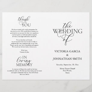 We Do, Wedding Ceremony Foldable Program