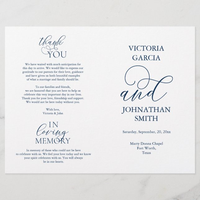 We Do, Wedding Ceremony Foldable Programs (Front)