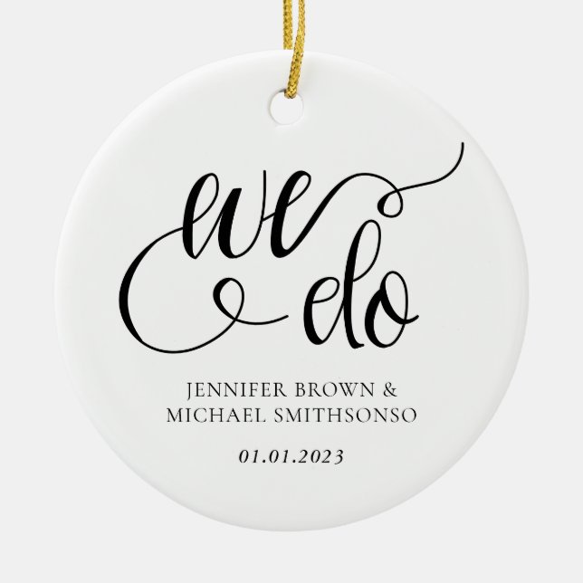 We do wedding custom photo ceramic ornament (Front)