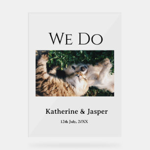 We do wedding engagement pet name photo date coupl acrylic sign