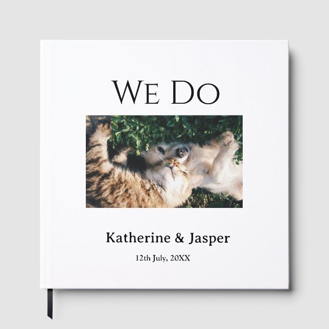 We do wedding engagement pet name photo date coupl guest book (Front)