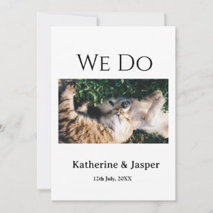 We do wedding engagement pet name photo date coupl invitation