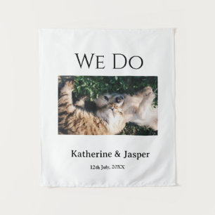 We do wedding engagement pet name photo date coupl tapestry