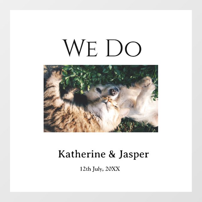 We do wedding engagement pet name photo date coupl window cling (Sheet)