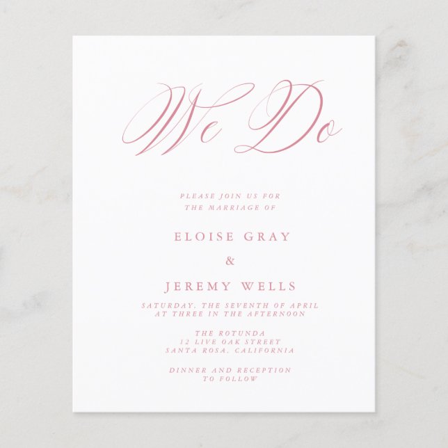 We Do Wedding Invitation (Front)