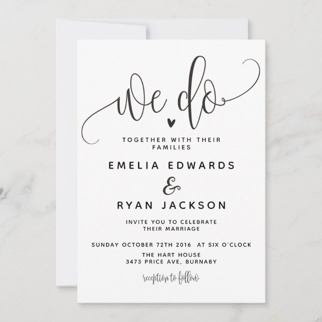 We Do Wedding invitation (Front)