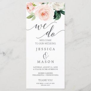We Do Wedding Program Blushing Blooms