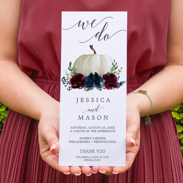 We Do Wedding Program Burgundy Navy Pumpkin (Creator Uploaded)