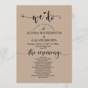 We do wedding program card 5x7 design v3