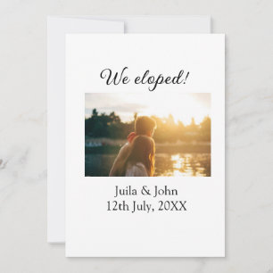 We eloped add couple name city, date just married announcement