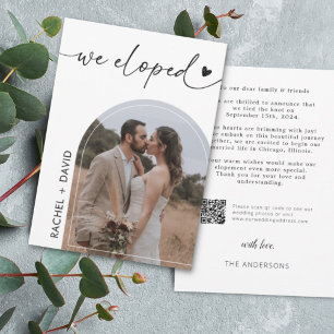 We Eloped Arch Photo Elopement QR Code  Invitation