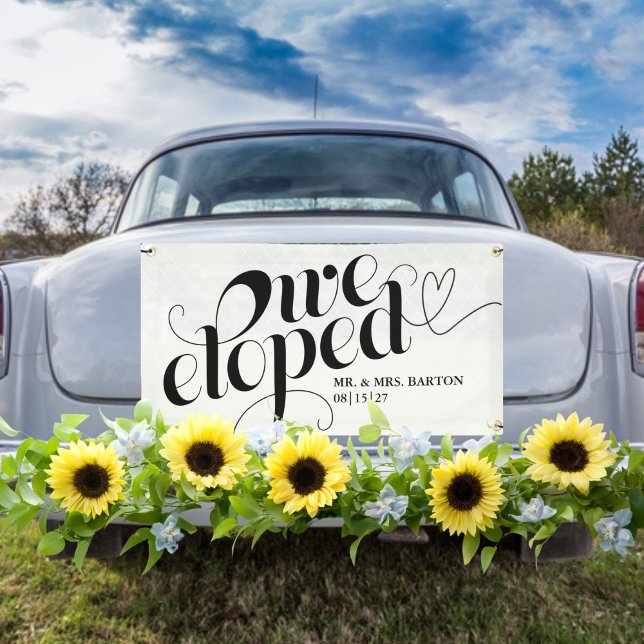 We Eloped Cursive Car Banner (Creator Uploaded)