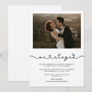 We eloped Cute connecting heart font announcement
