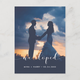 We eloped Elegant announcement photo Postcard