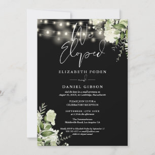 We Eloped Greenery Floral Wedding Vows Party Invitation
