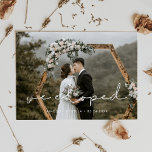 We eloped Handwritten minimalist photo Announcement<br><div class="desc">You decided to elope? You want to announce that you just got married? Share the news of your marriage with this lovely wedding photo card,  fully customizable font and colours.</div>
