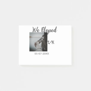 We eloped just married add photo name letter date post-it notes