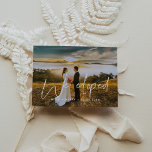 We eloped Modern design photo Postcard<br><div class="desc">You decided to elope? You want to announce that you just got married? Share the news of your marriage with this lovely wedding photo card,  fully customizable font and colours.</div>